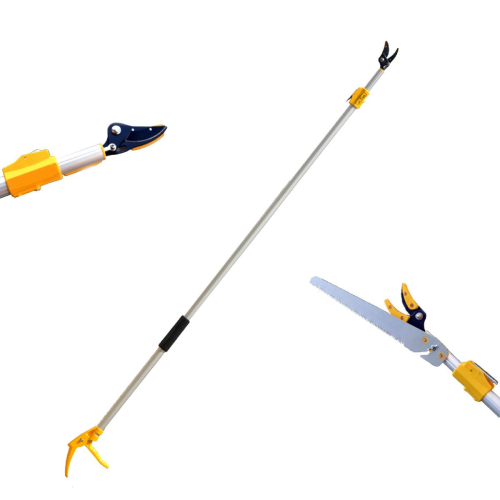 Hectare Aluminium Telescopic Long Reach (10 feet) Cut and Hold Pruner with Saw-Farm Tools and Machineries